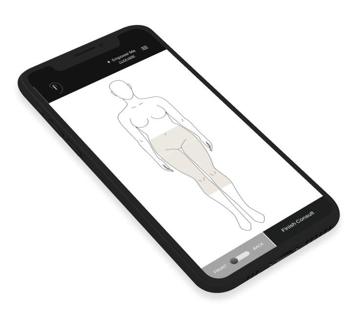 image of female body on iPhone app