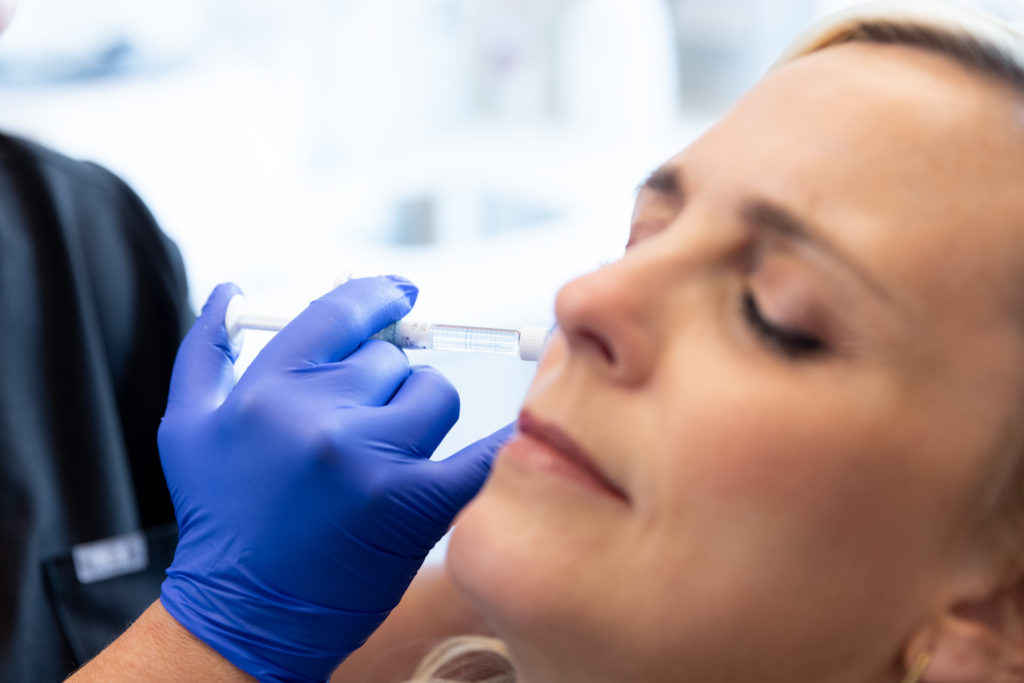 Filler close up on injection