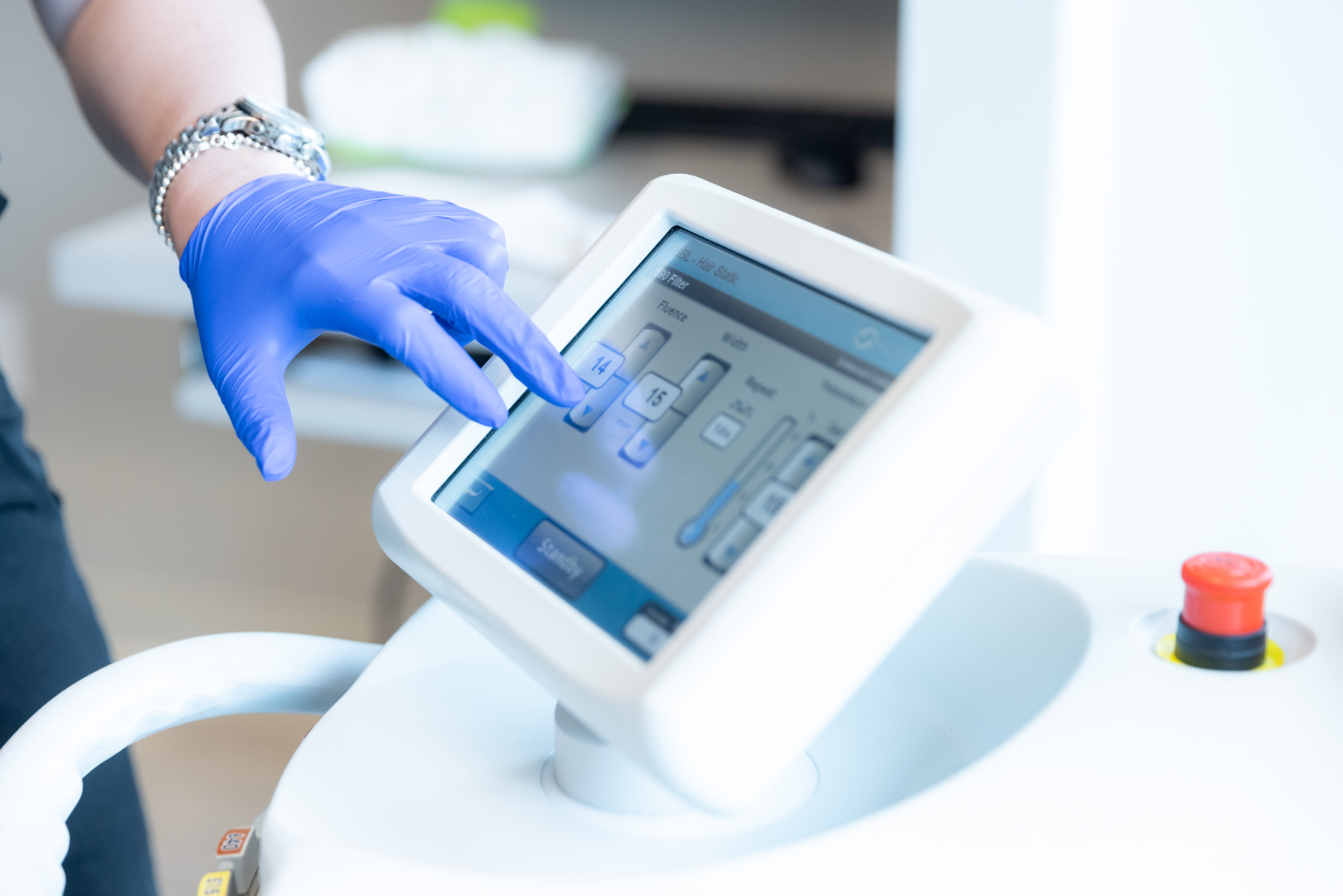 Laser Hair Reduction machine getting options selected