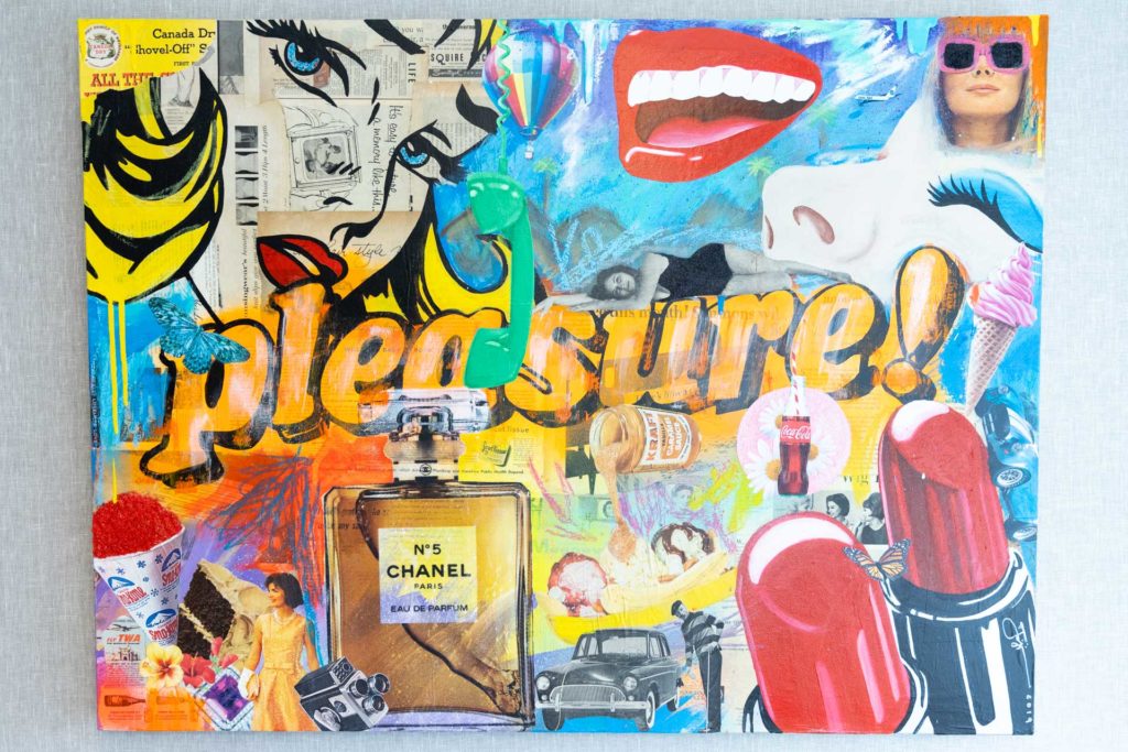 pop artwork that says pleasure!