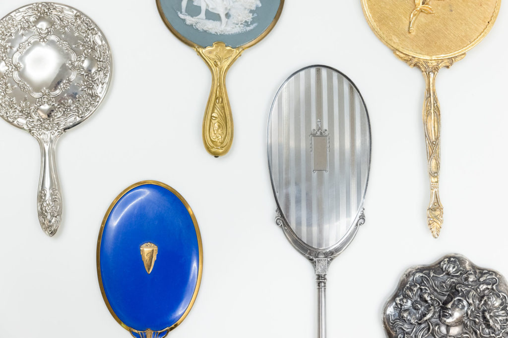 different colored mirror laying down